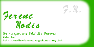 ferenc modis business card